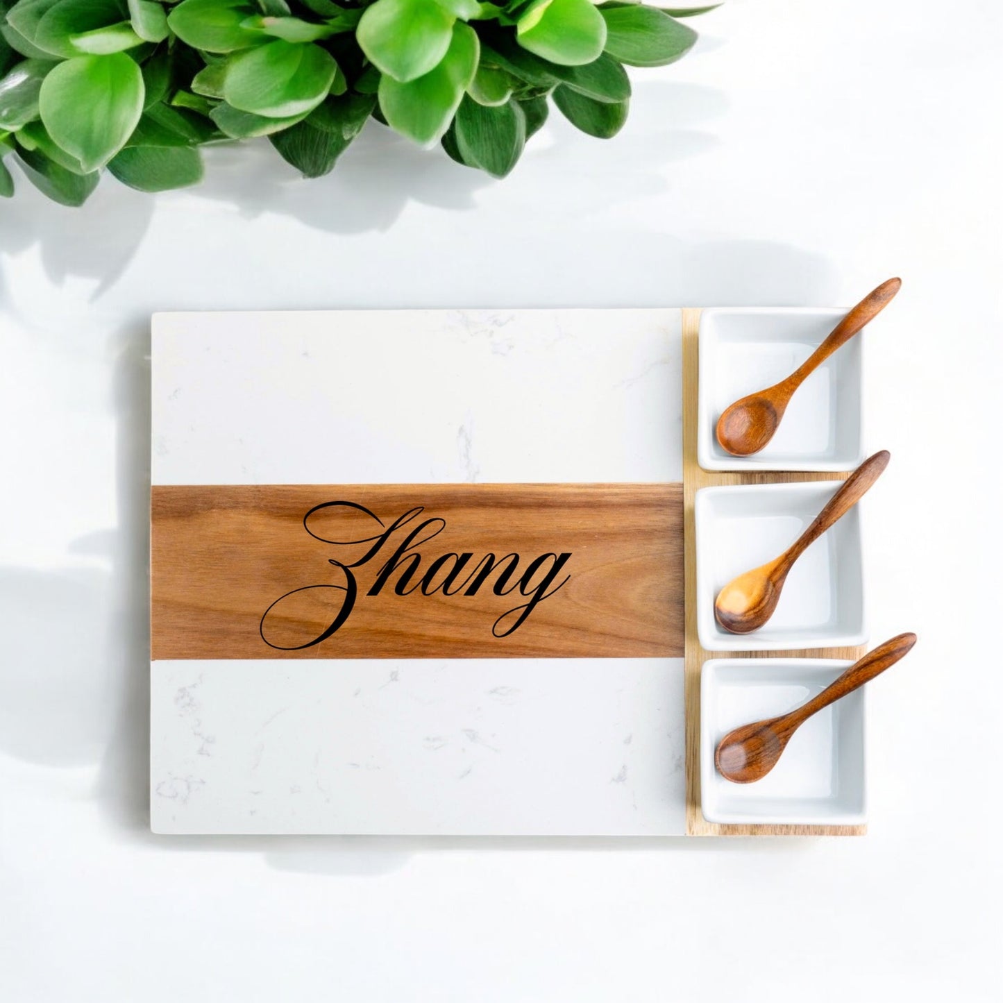 Personalized Marble Charcuterie Board Set - 11 pieces