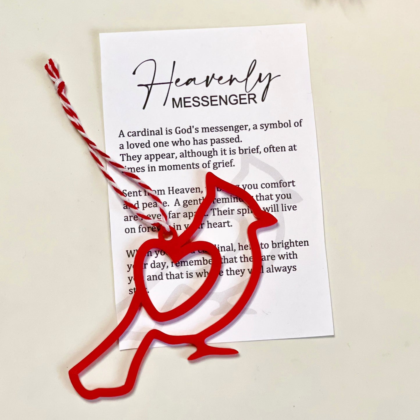 Cardinal Memorial Ornament with Story Card