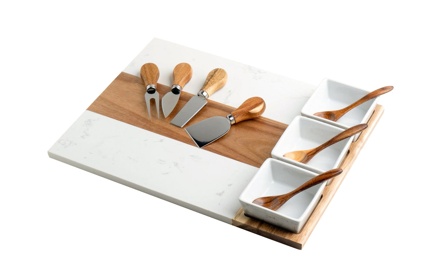 Personalized Marble Charcuterie Board Set - 11 pieces