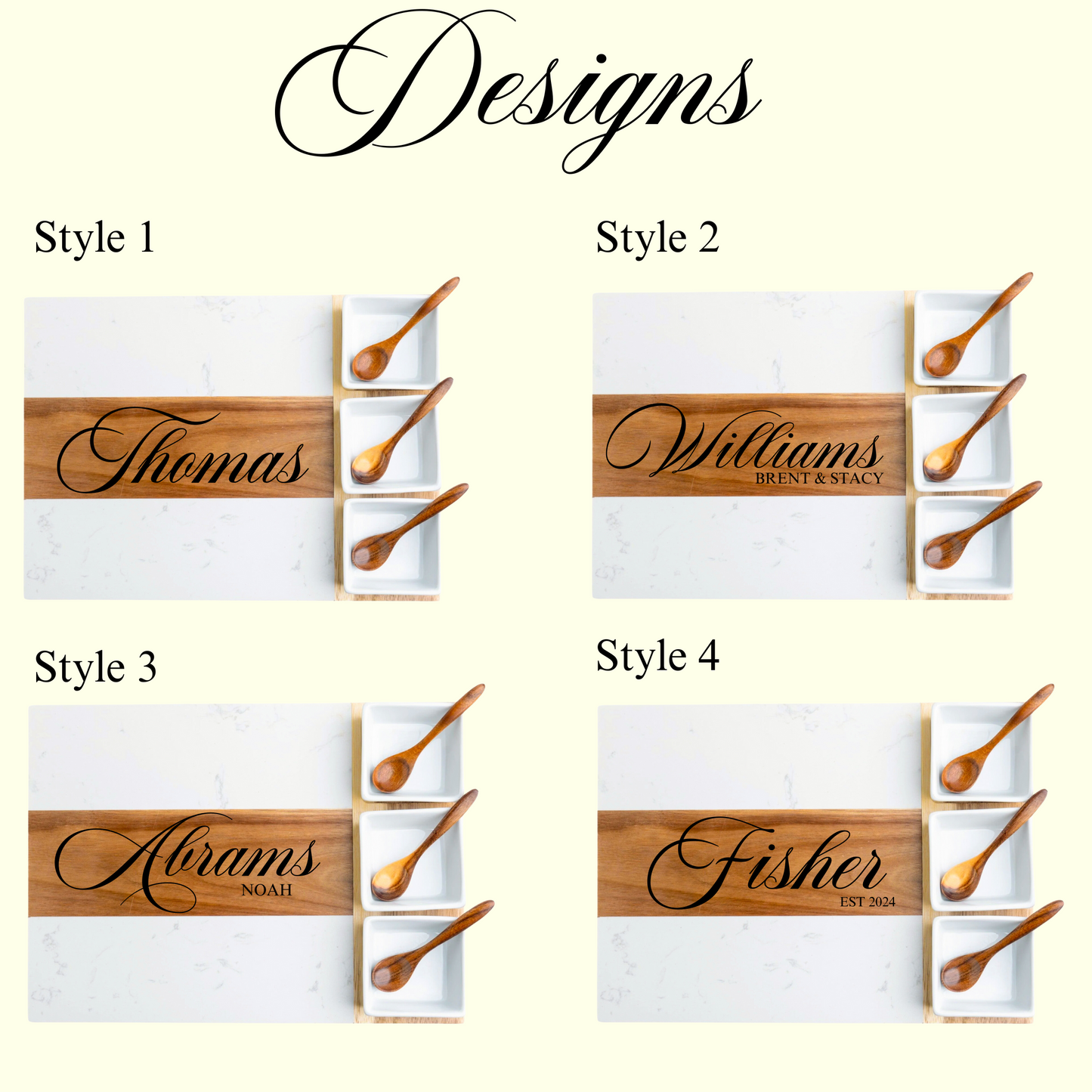 Personalized Marble Charcuterie Board Set - 11 pieces