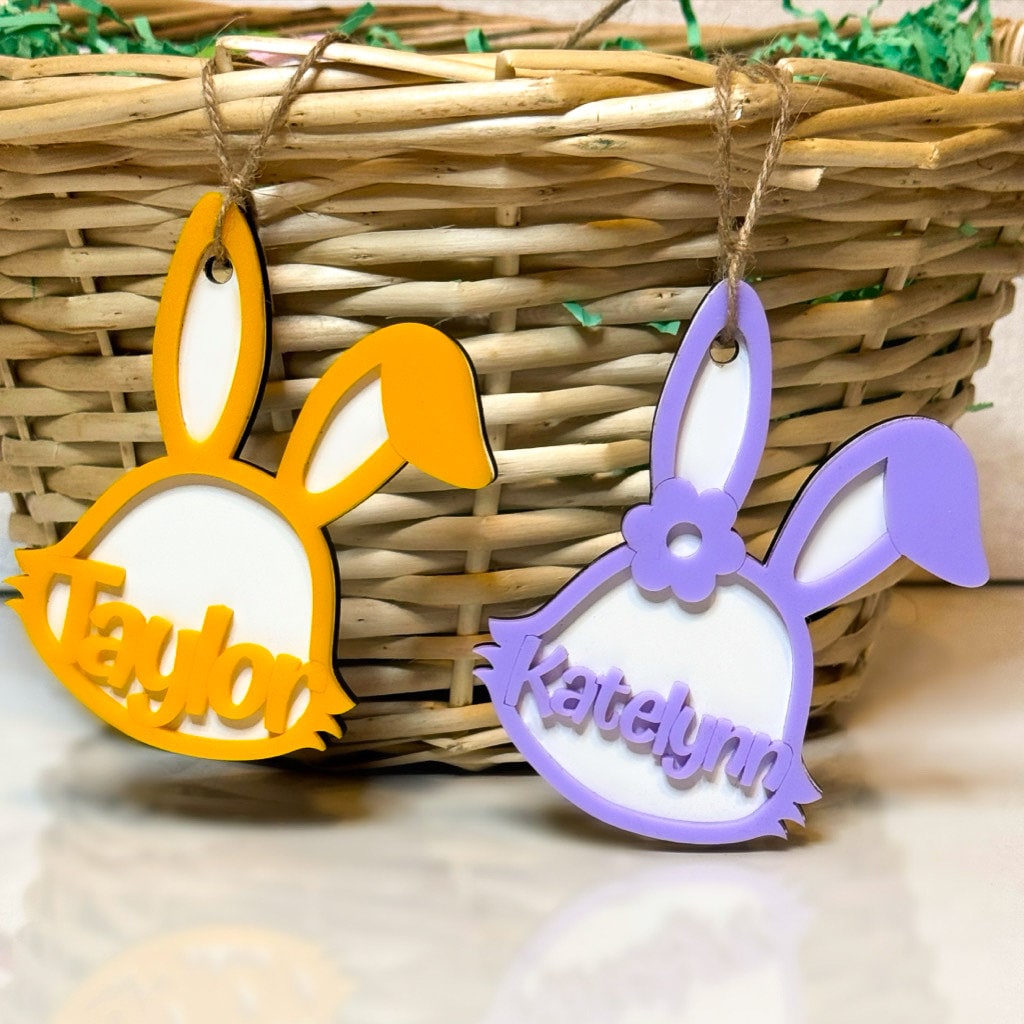 Easter Basket Ornament Easter Tag - Bunny Tag