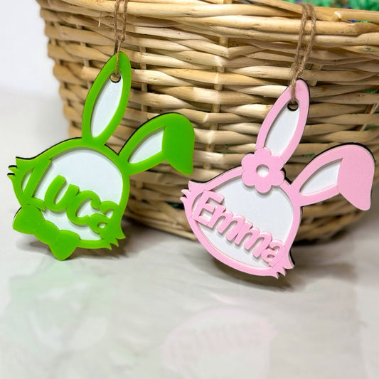 Easter Basket Ornament Easter Tag - Bunny Tag