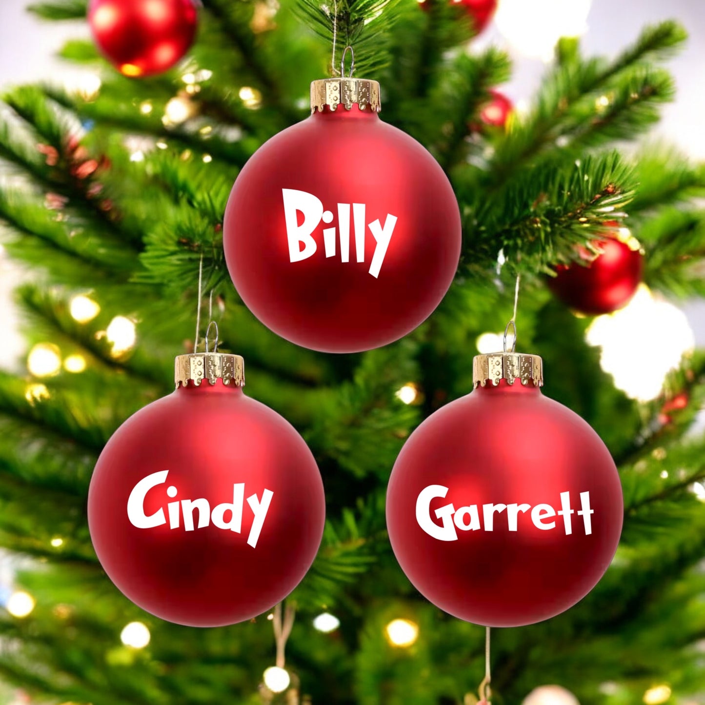 Christmas Ornament, Bauble Ornament with Names, Personalized Glass Christmas Ornament for Family, Name Ornaments, Christmas Gift for Kids 4