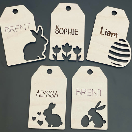 Easter Basket Tag, Easter Tags, Name Tag, Kids Easter Ornament, Minimalist, Personalized Gift Tag, Name Label, Pet Easter Basket