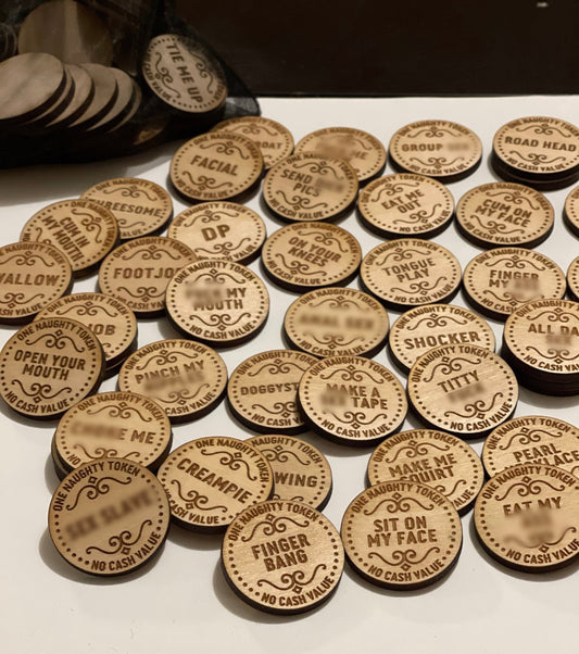 Naughty Tokens, Sex Token, Anniversary Gift, Bachelorette Party, Bridal Shower Gift, Wedding Gift, For Husband, Gift for Him, Adult Game