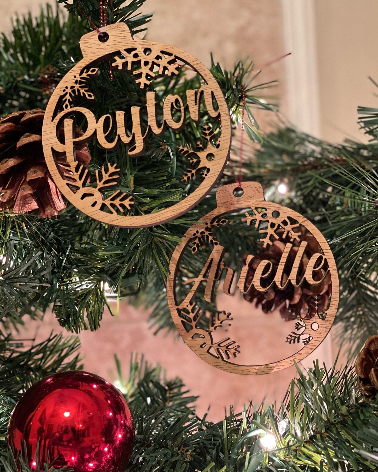 Custom Name Bauble Ornament, Christmas Bauble, Snowflake Bauble, Christmas Ornament