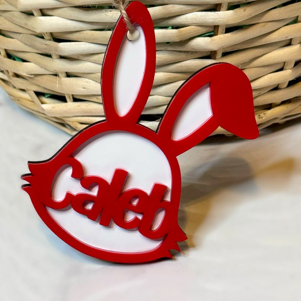 Easter Basket Ornament Easter Tag - Bunny Tag