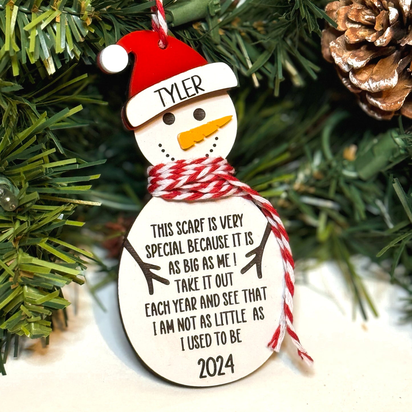 Personalized Snowman Christmas Ornament