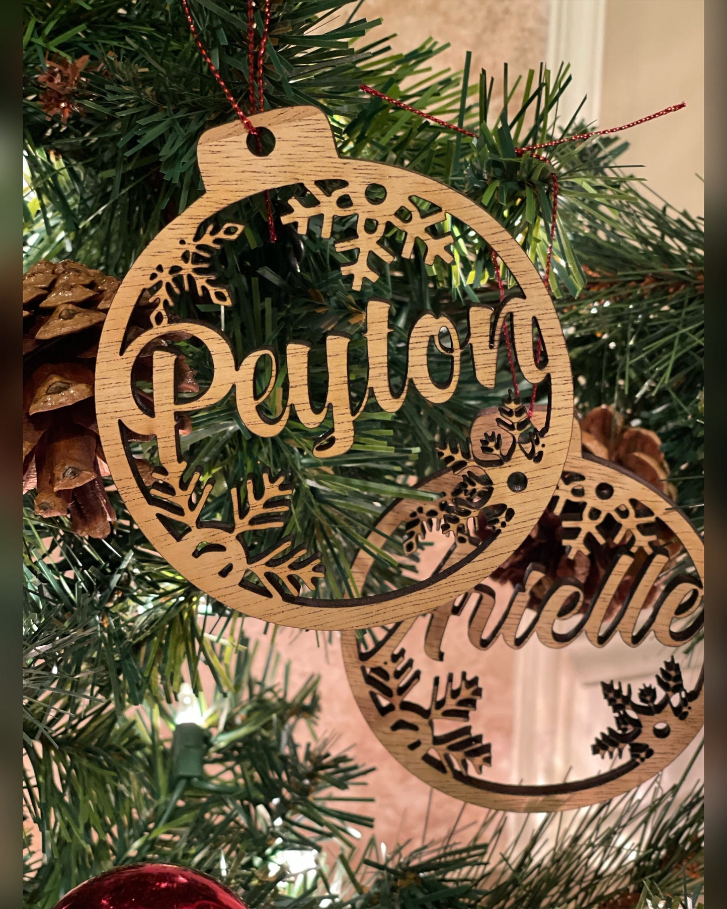 Custom Name Bauble Ornament, Christmas Bauble, Snowflake Bauble, Christmas Ornament