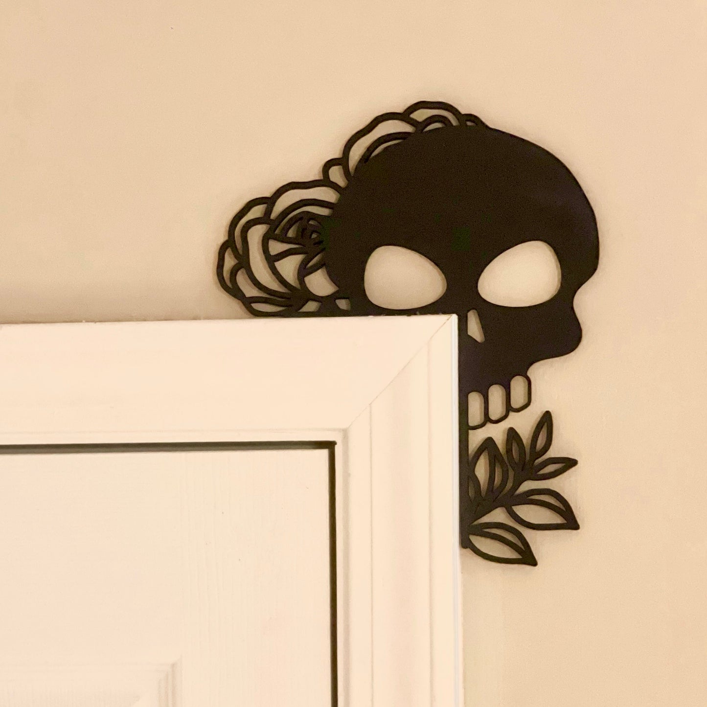 Halloween Door Corner, Pumpkin Decor, Sugar Skull Decor, Black Cat Sign, Halloween Decor, Spooky Sign, Halloween Party