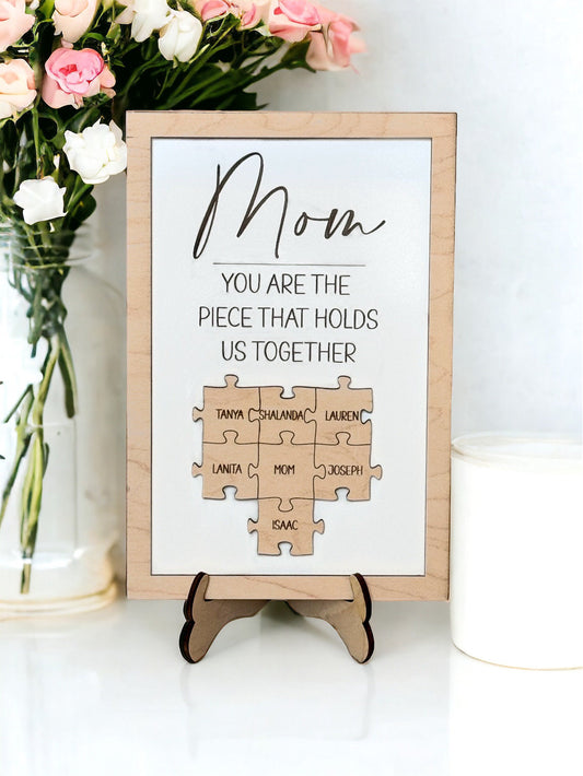 Mom Puzzle Sign, Christmas Gift for Mom, Gifts for Mom, Gift for Wife, Christmas Gift from Daughter, Gift for Grandmother