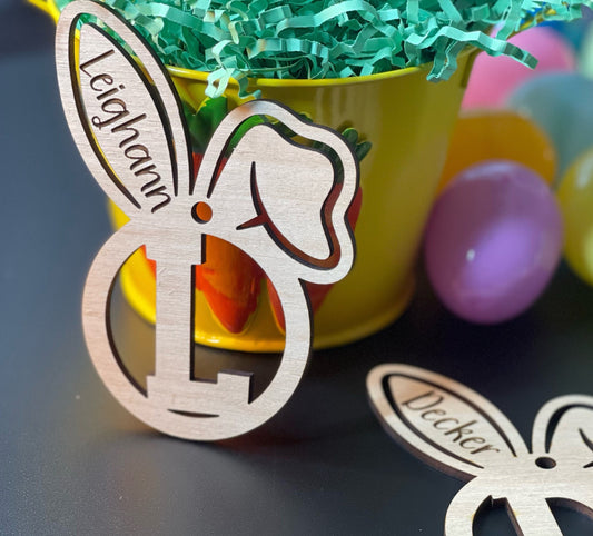 Easter Basket Ornament Easter Tag - Bunny Ears Tag