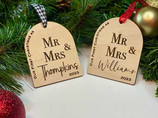 Our First Christmas as Mr and Mrs Ornament