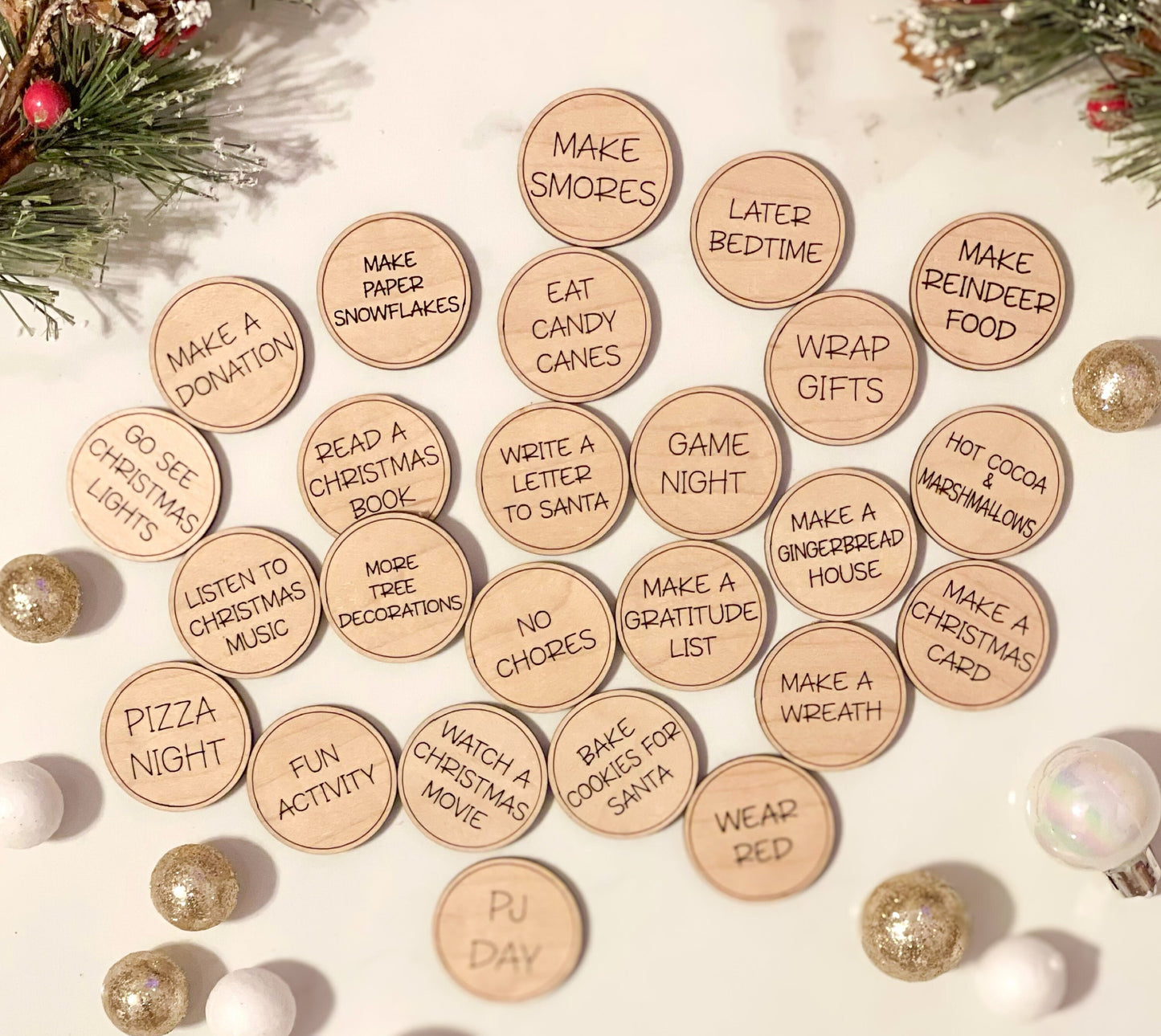 Christmas Advent Tokens - 25 Days of Christmas